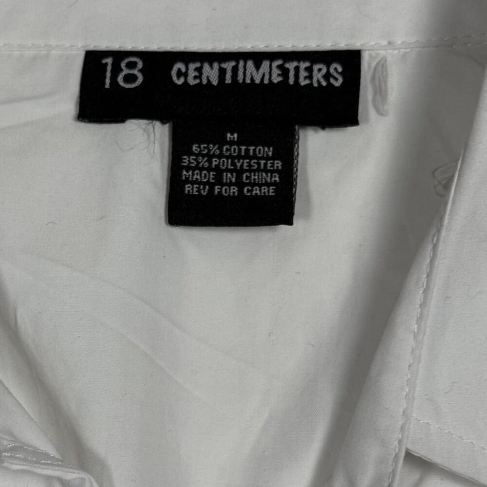 18 Centimeters White Cropped Cotton Blend Long Sleeve Wrap Top - Picture 6 of 8